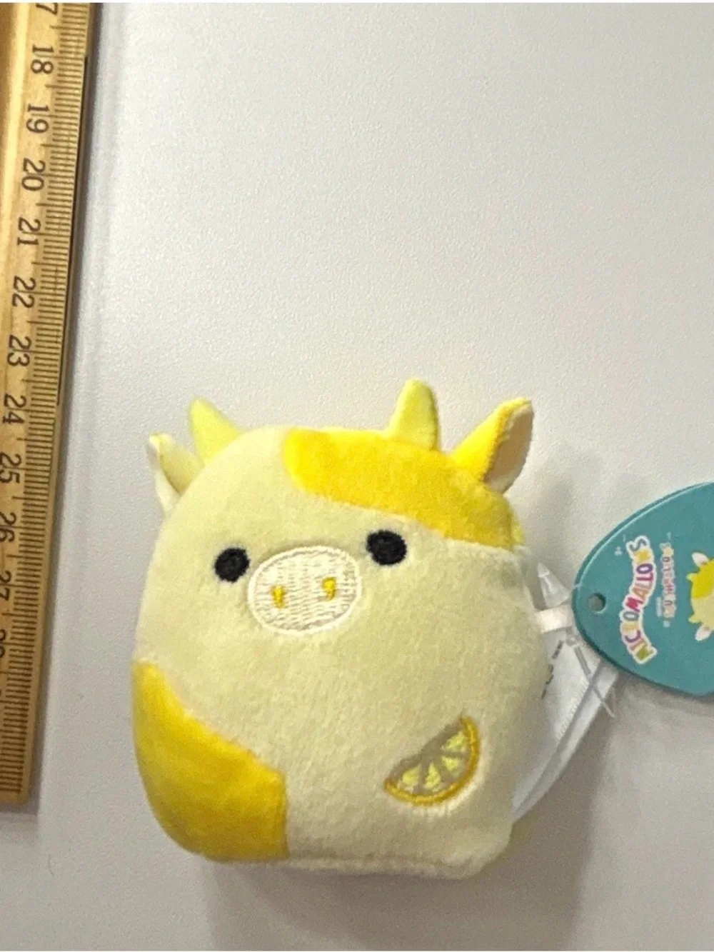 Dagmer Micro Squishmellow Yellow Plush Lemon Cow Soft Toy - Kids Plush Keychain